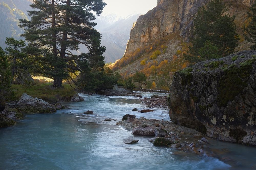Осеннее утро в горах Кавказа