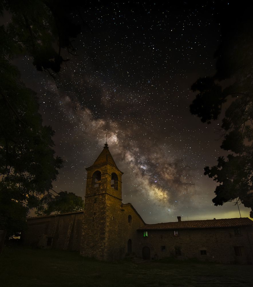 Cabrera church and Milky Way