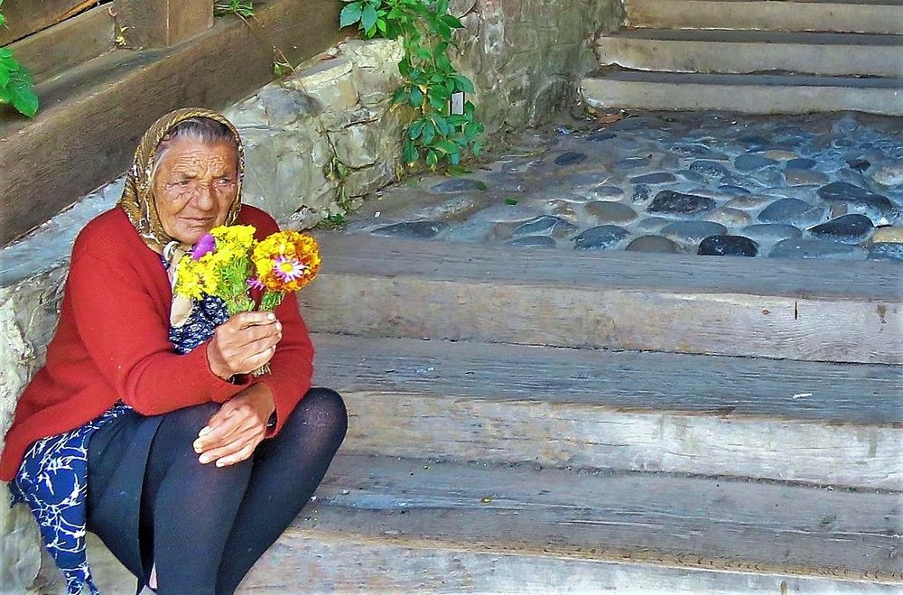 Elderly street vendor