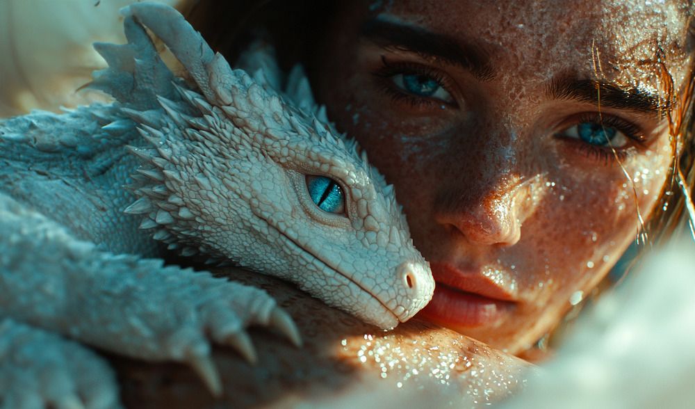 Girl and dragon