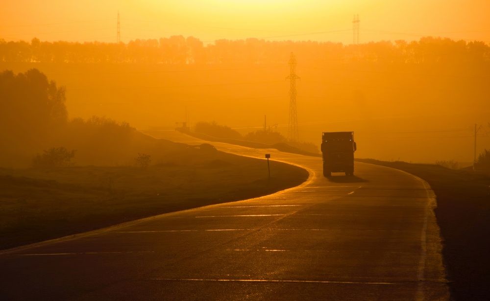 Пейзаж в оранжевых тонах