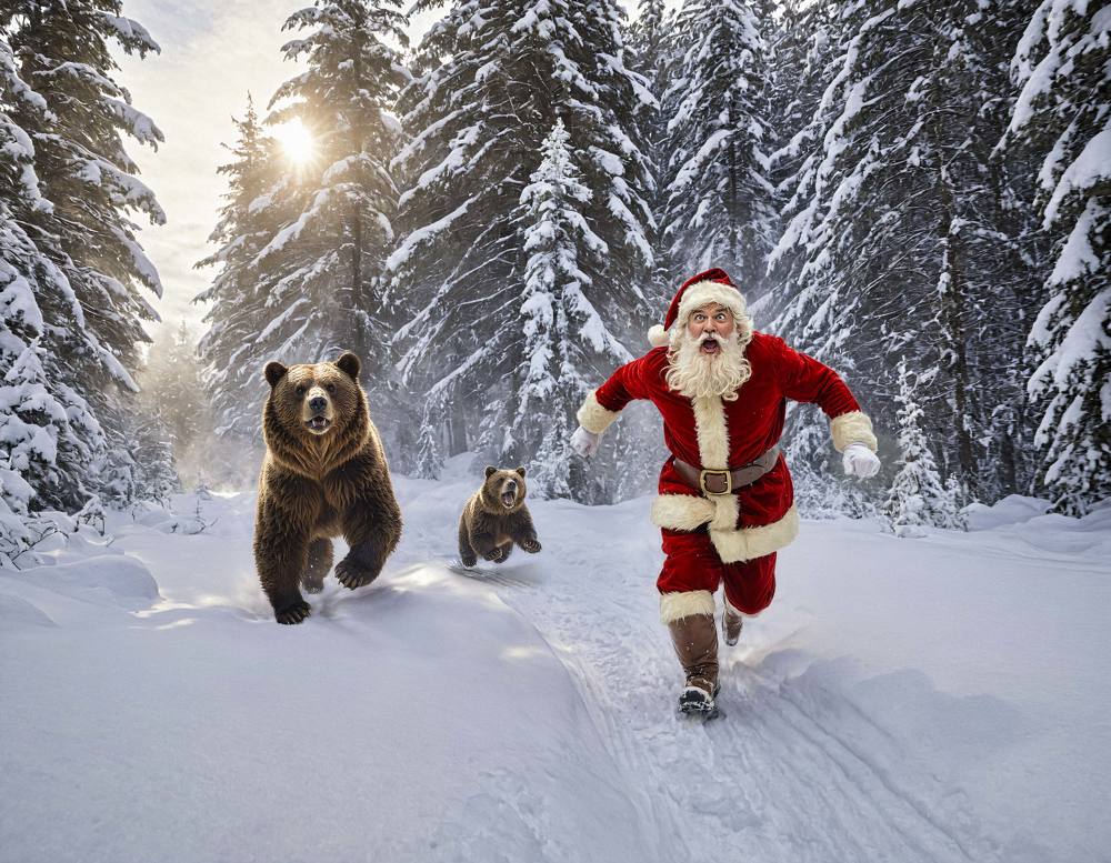 Санта Клаус в русском лесу