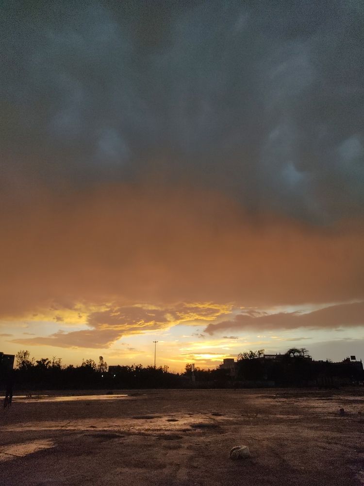 Golden Sunset After the Rain