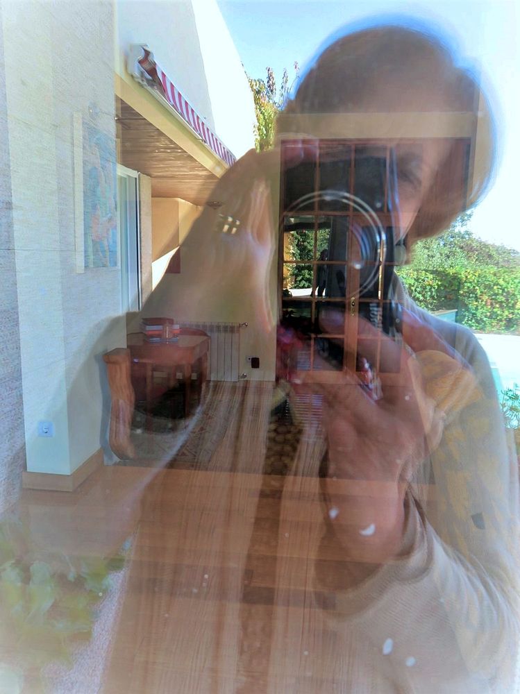 Reflected selfie