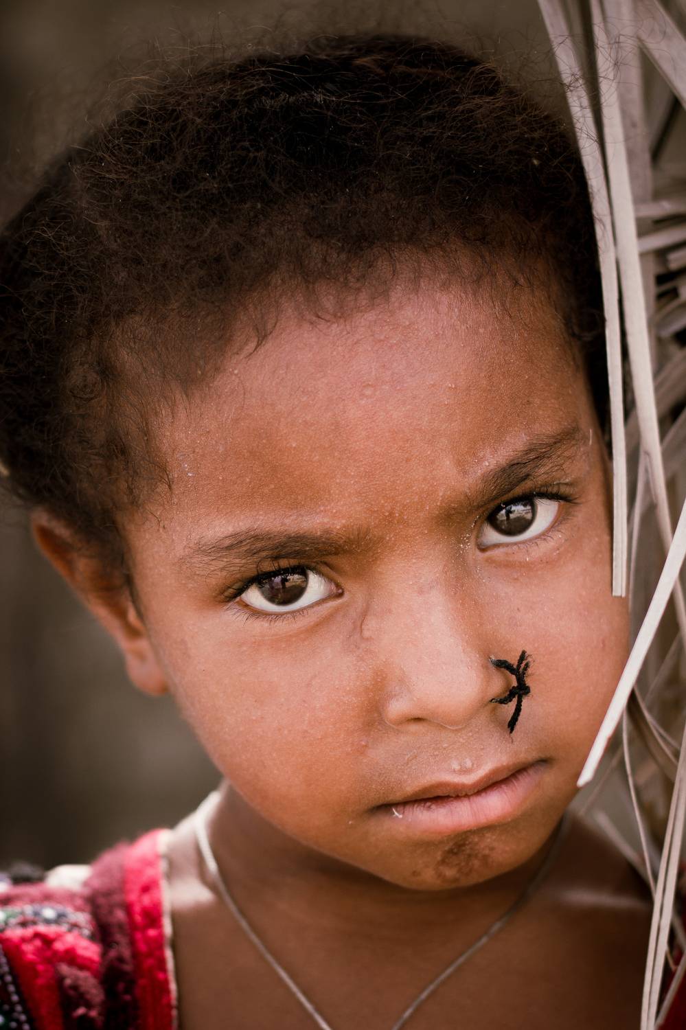 A child expressing her dreams through her eyes.