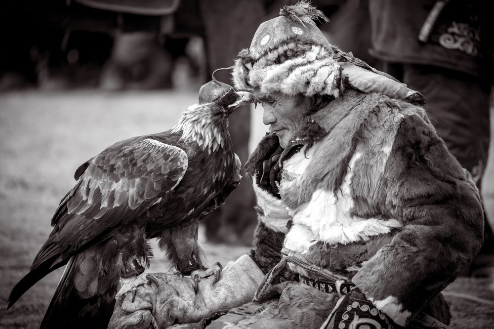 The faces of the Sagsai Golden Eagle Festival.