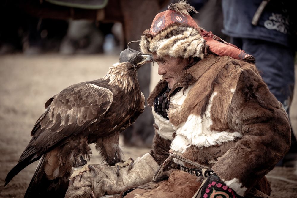 The eagle hunters. Sagsai Golden Eagle Festival, Mongolia.Sagsai Golden Eagle Festival, Mongolia.