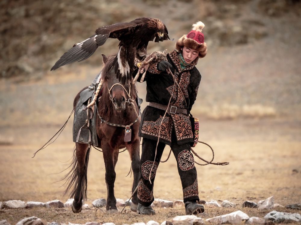 The eagle hunter. Sagsai Golden Eagle Festival, Mongolia.