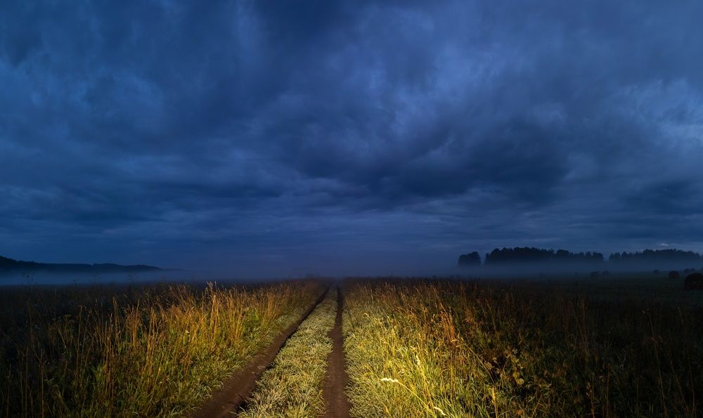 Дорога в утренний туман