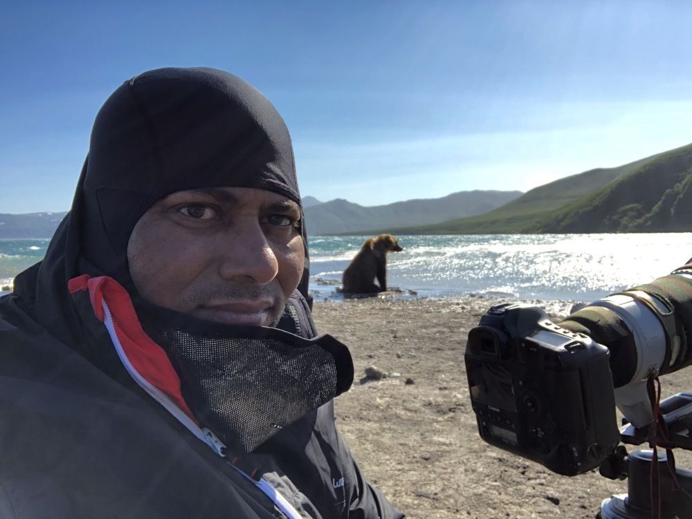 Photographer and wildlife