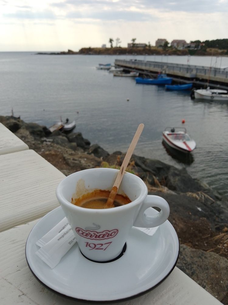 A strong espresso at a lovely place