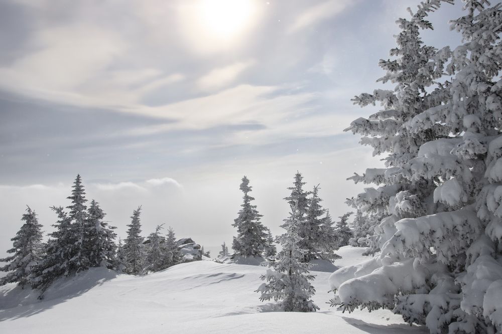 Зимний день в уральских горах