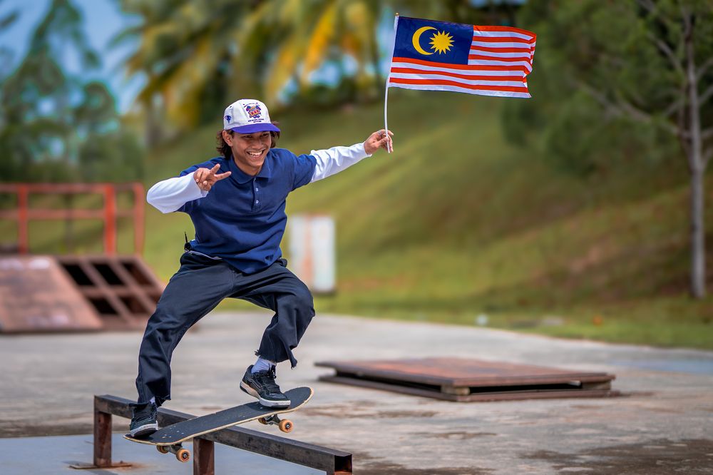The Malaysian Flag Fluttering