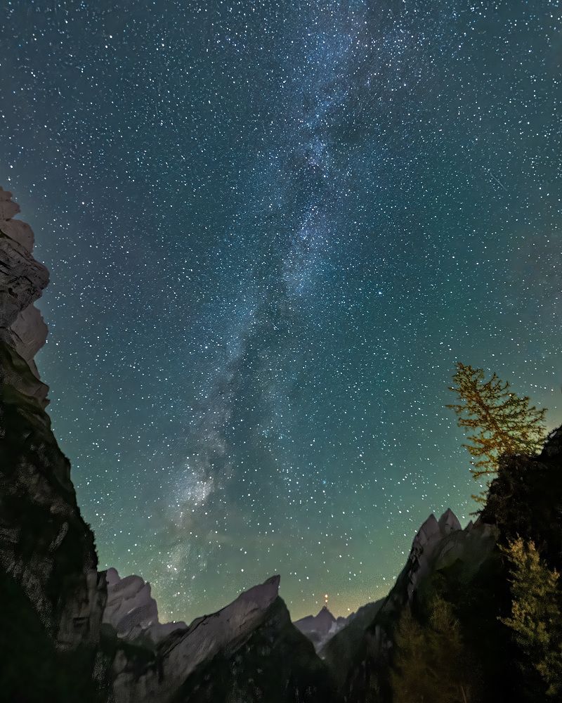 Starry Night in Mountains