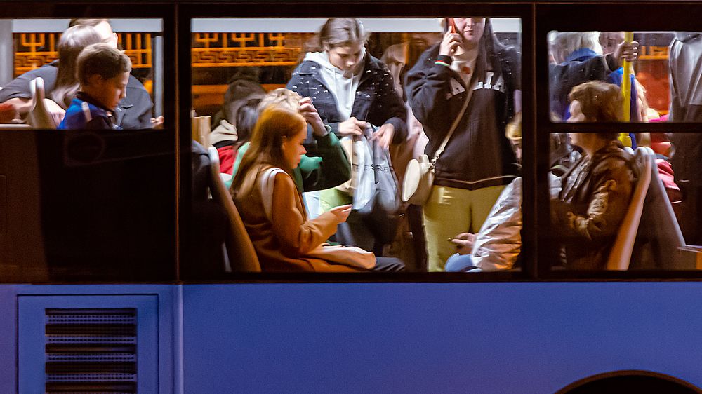 В транспорте