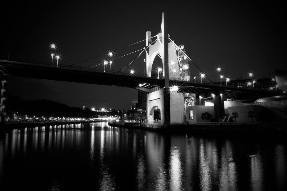 Black night in Bilbao