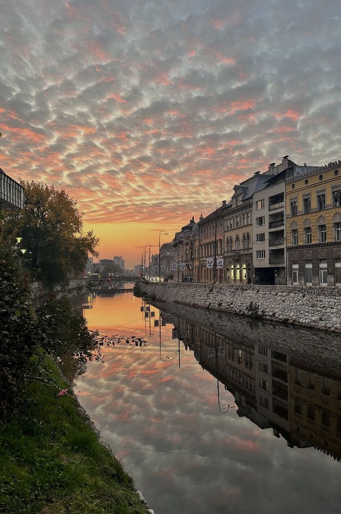 Sunset reflection in the river