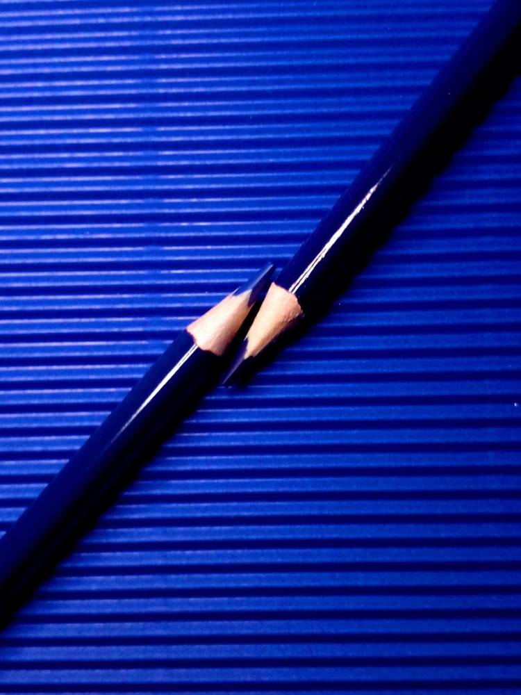 Blue pencils.