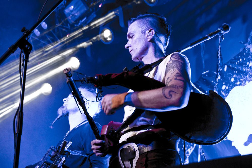 Under the blue stage lights