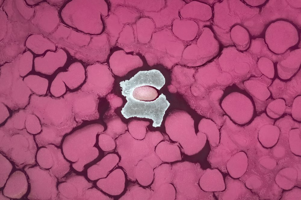 Texture of salt lake in BadainJaran desert