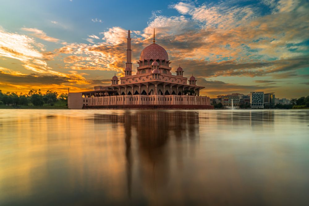 The Beauty of the Sunrise View of Putra Mosque Putrajaya