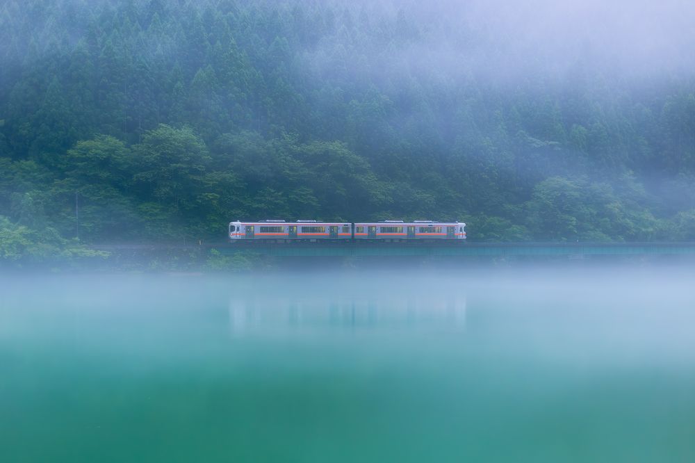 train in the fog