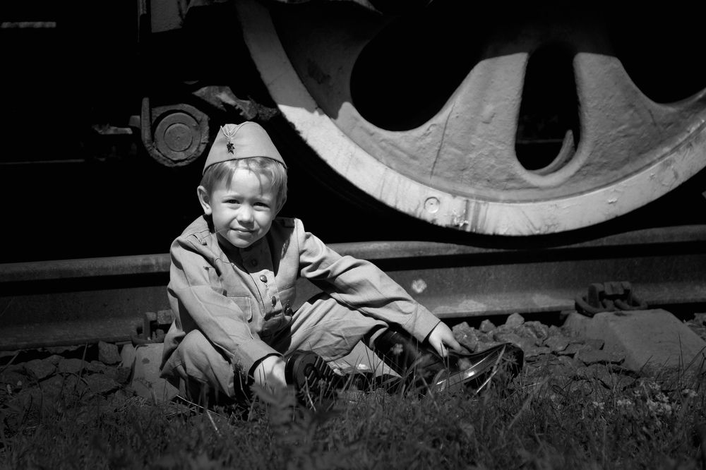 На привале.