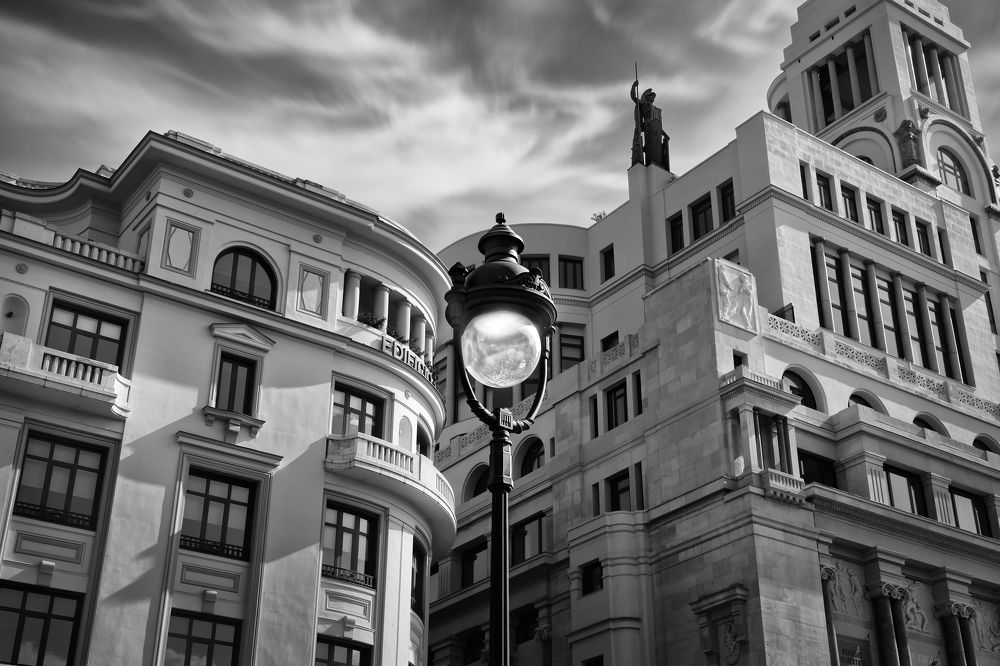 Madrid architecture in black and white