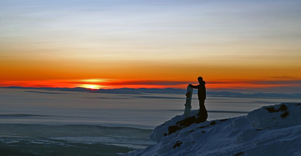 Любование закатом.
