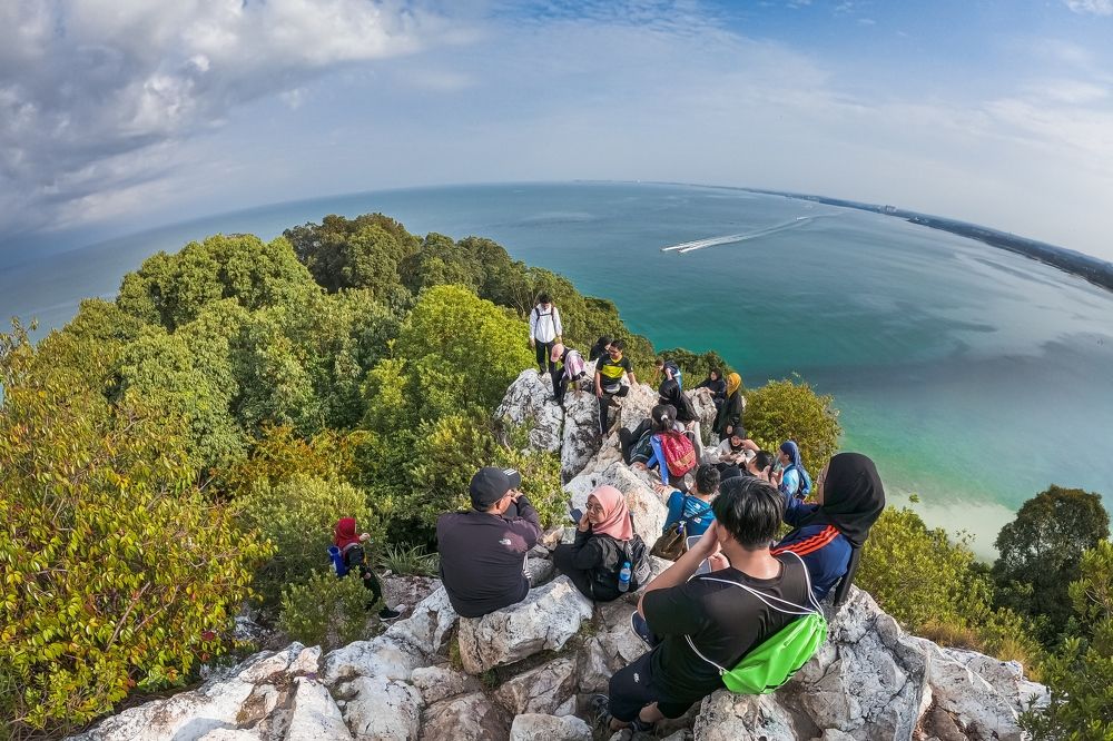 The beauty of the view of the excitement of climbers