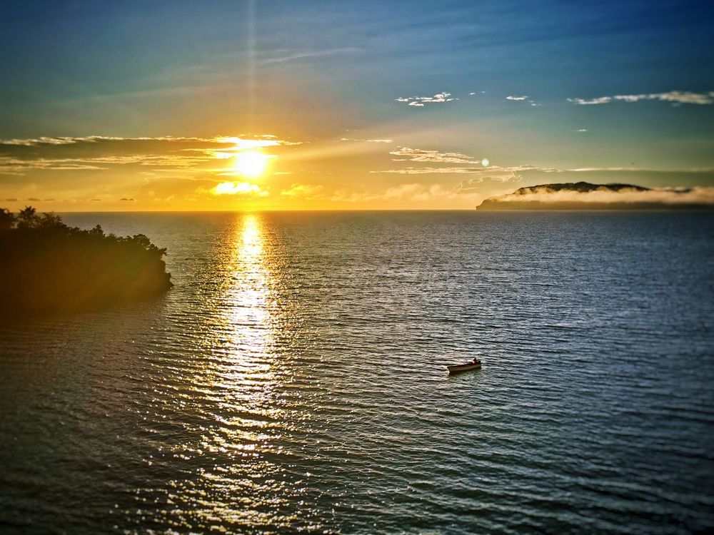 Lonely boat in the Morning