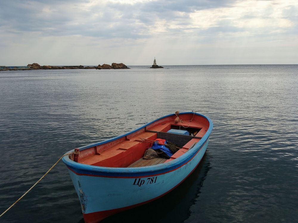 The lonely blue boat