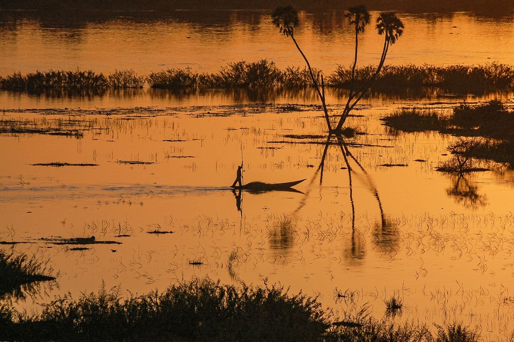Sunset on the Niger river