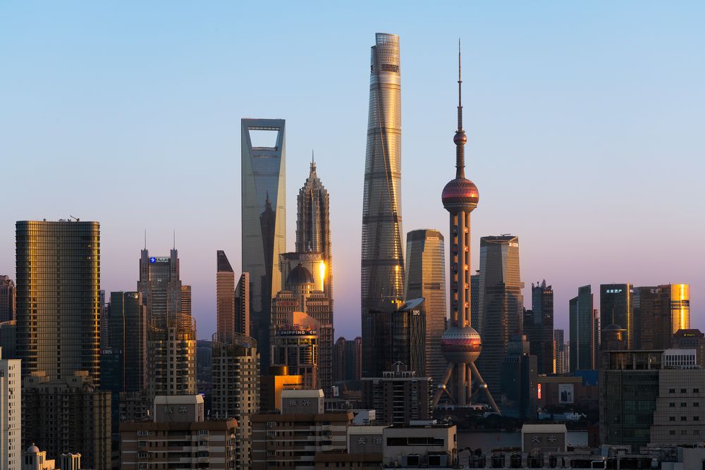 Shanghai Lujiazhui CBD at Sunset