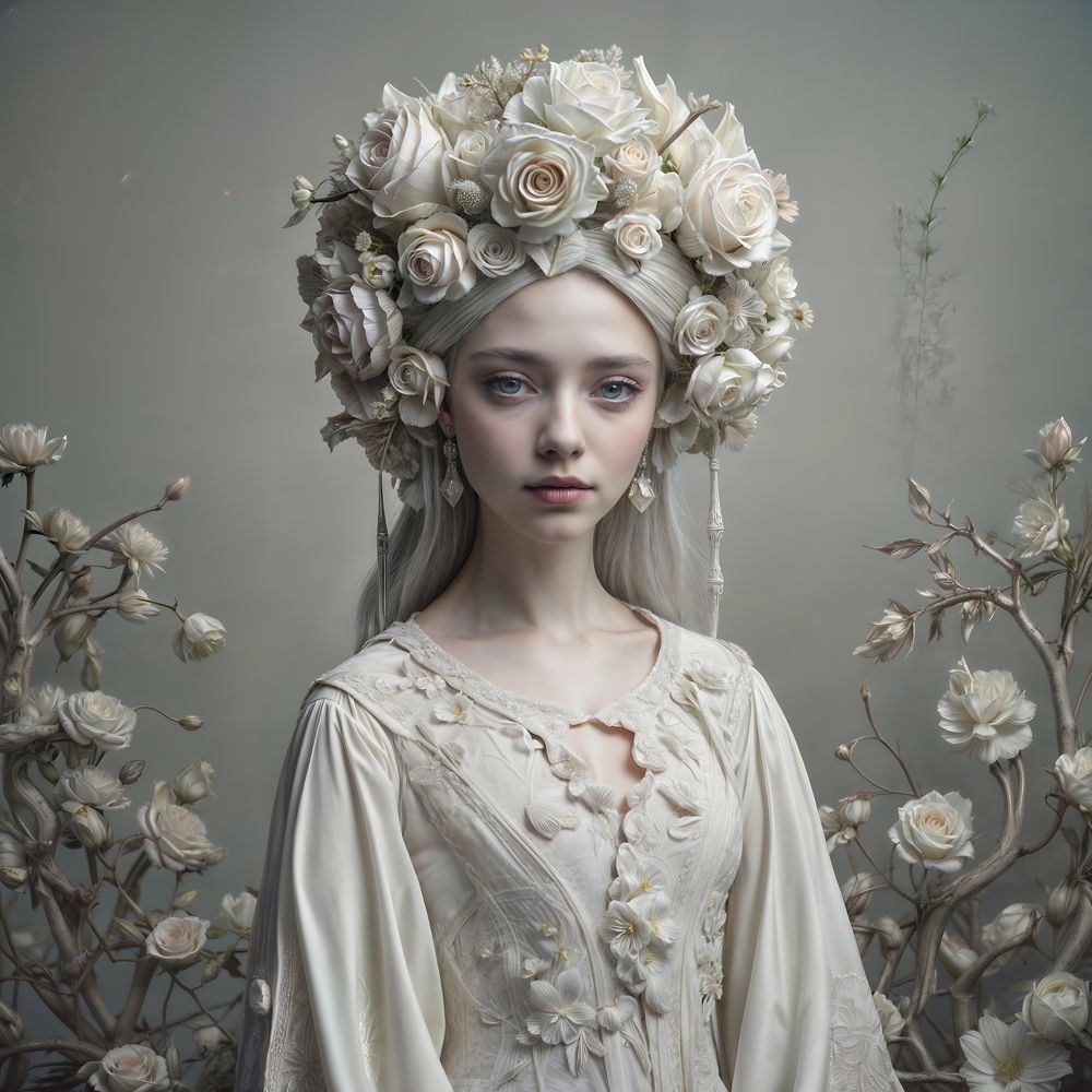 Elegance in Bloom: A Portrait of Grace and Purity