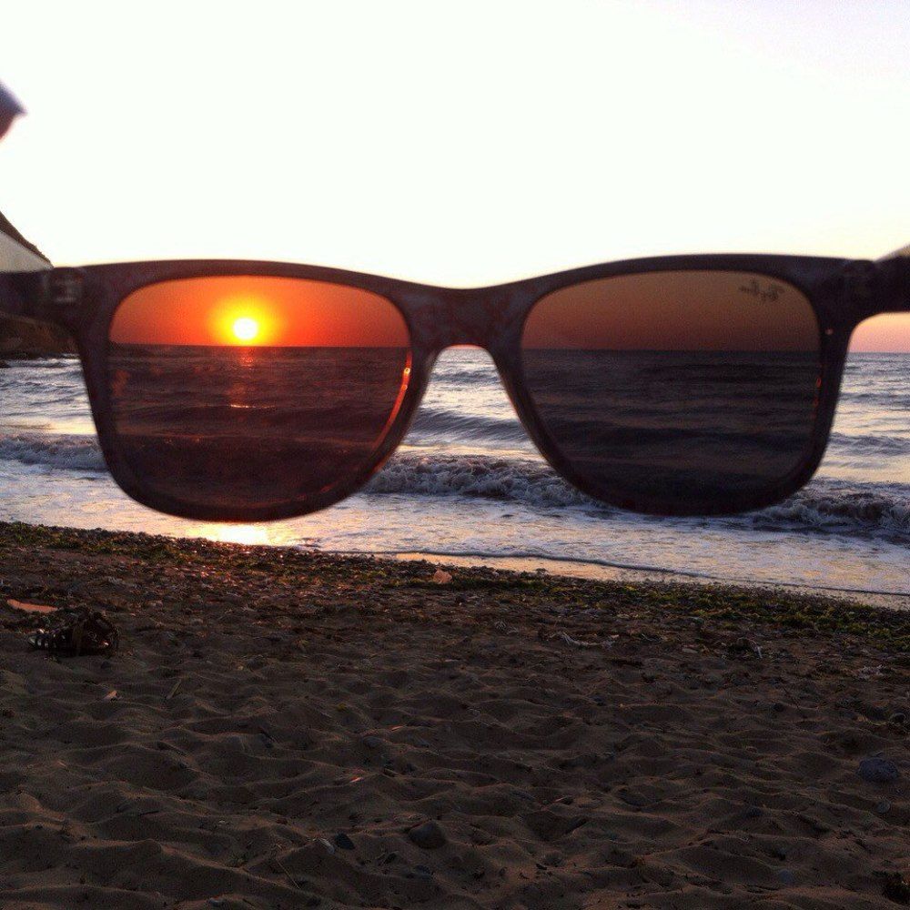 Крым, Черное море,закат и очки