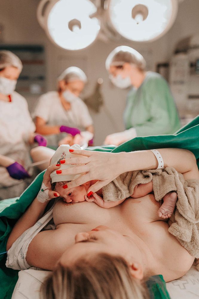 The first hug, the first look, the first moment of a love that was born before it even arrived.