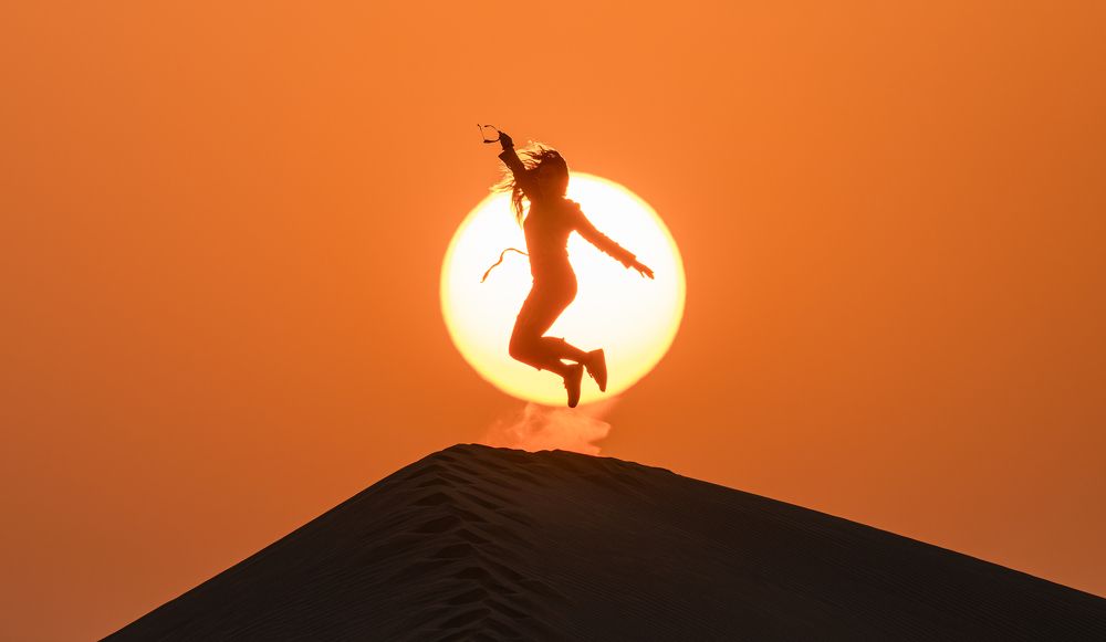 Sunset With Jump
