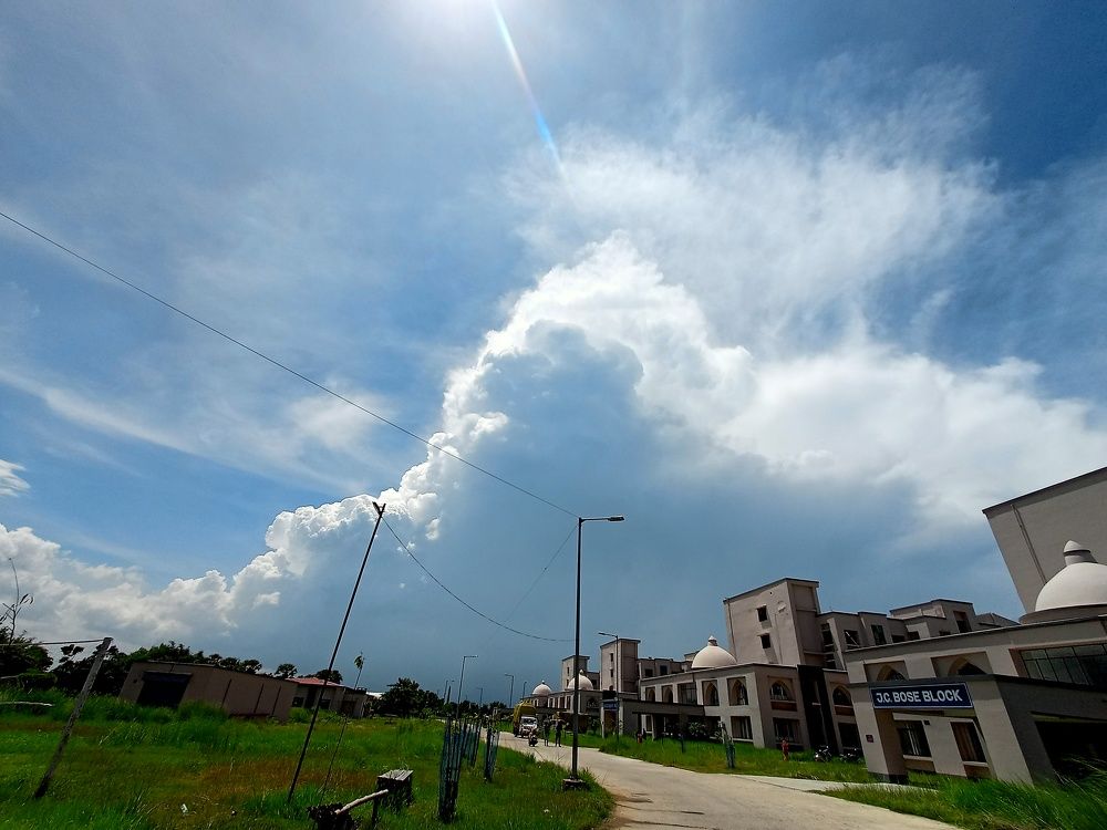 our university under a calm sky