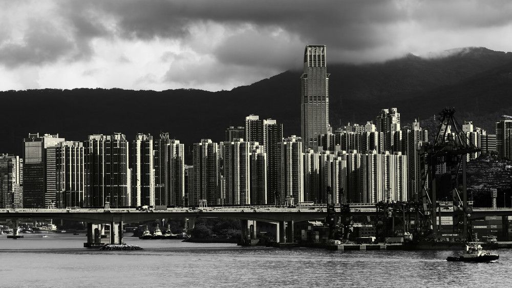 Harbor view of Hong Kong in the morning
