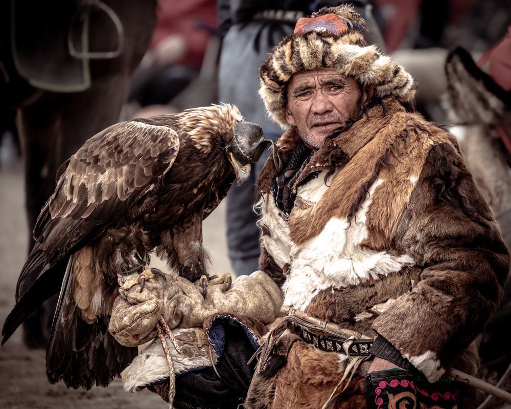 The eagle hunter. Sagsai Golden Eagle Festival, Mongolia.