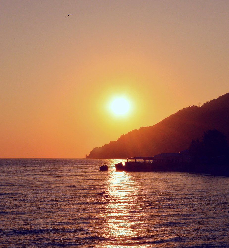 закат на море