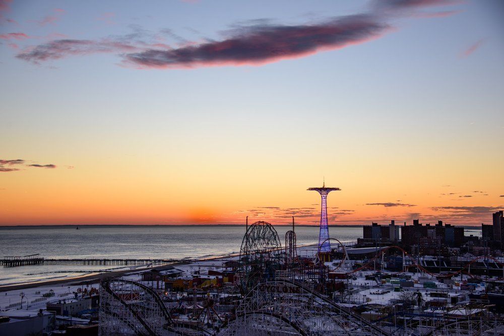 Sunset in Coney Island, New York