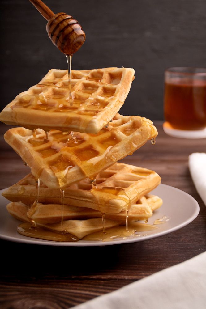 waffle, honey, dessert, sweet, snack, food, breakfast, fresh, photography, meal, wafer,