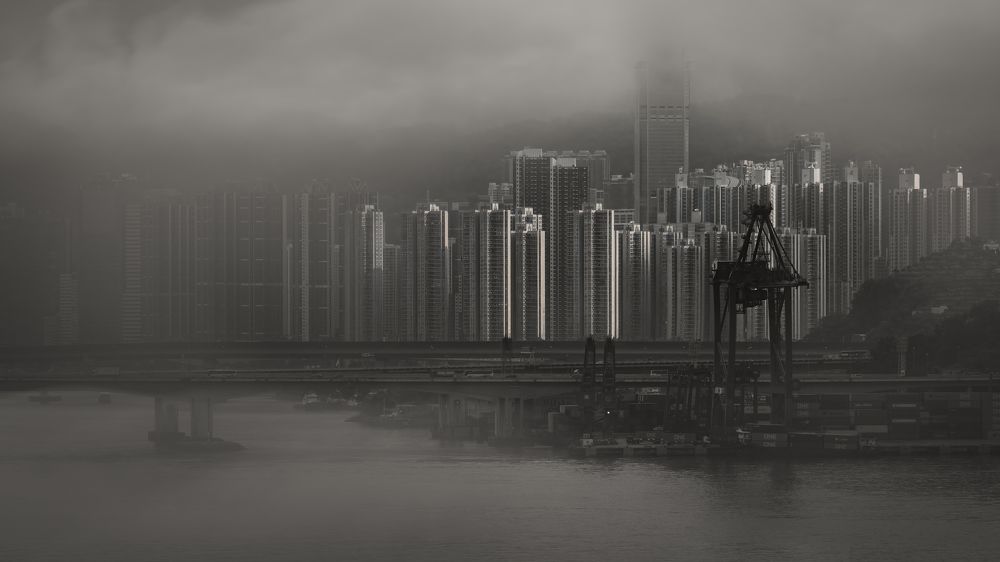 Foggy morning in Hong Kong
