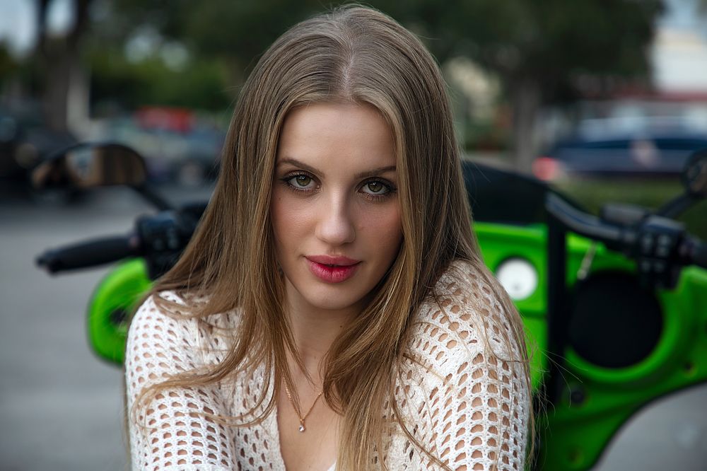 Girl with a motorcycle