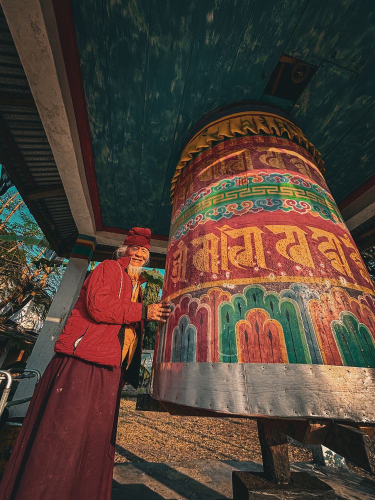 The monk and the prayer wheel