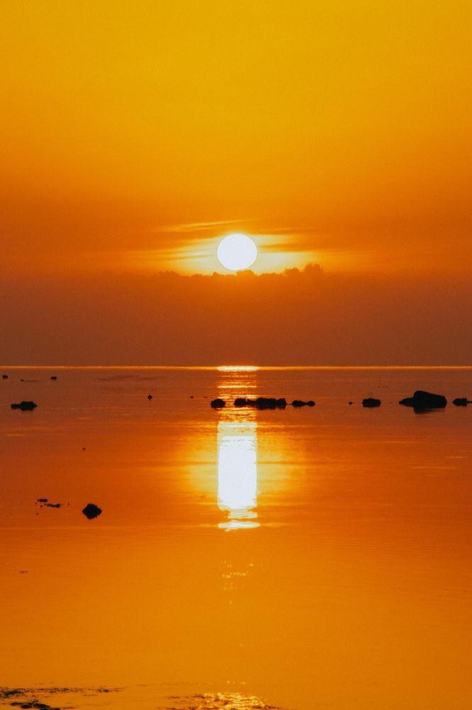 Door in the orange ocean