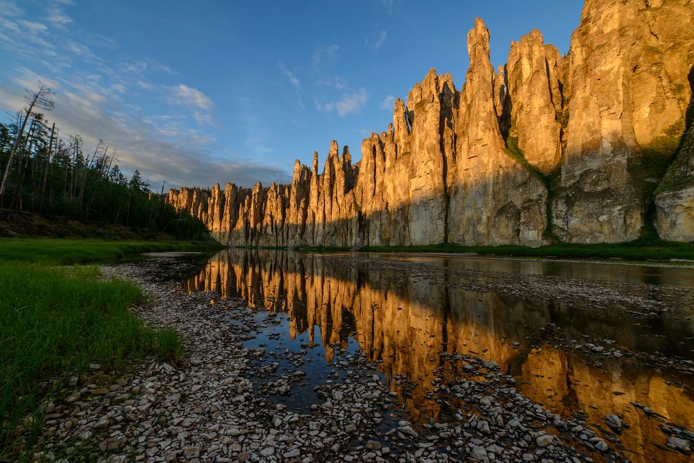 Закат на р. Синяя. Якутия