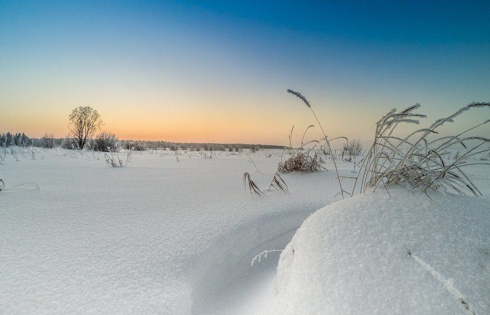 День переходит в ночь.